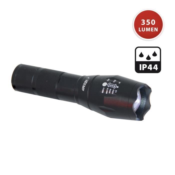 Lampe torche LED - VELAMP - STEEL - Zoom - 400 m portée - 5 modes Lampe torche LED - VELAMP - STEEL - Zoom - 400 m portée - 5 modes