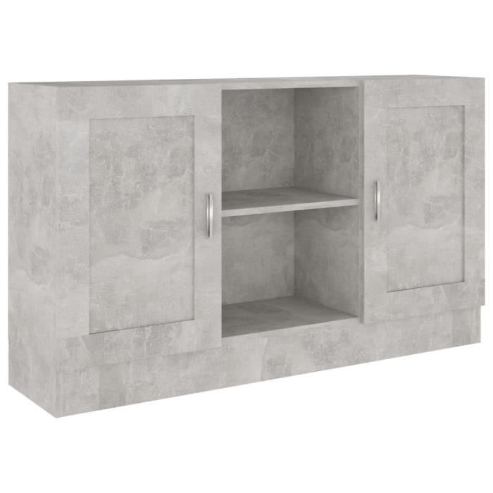 Buffet Gris béton 120x305x70 cm Aggloméré - VIDAXL - Buffet bas - Contemporain - Design