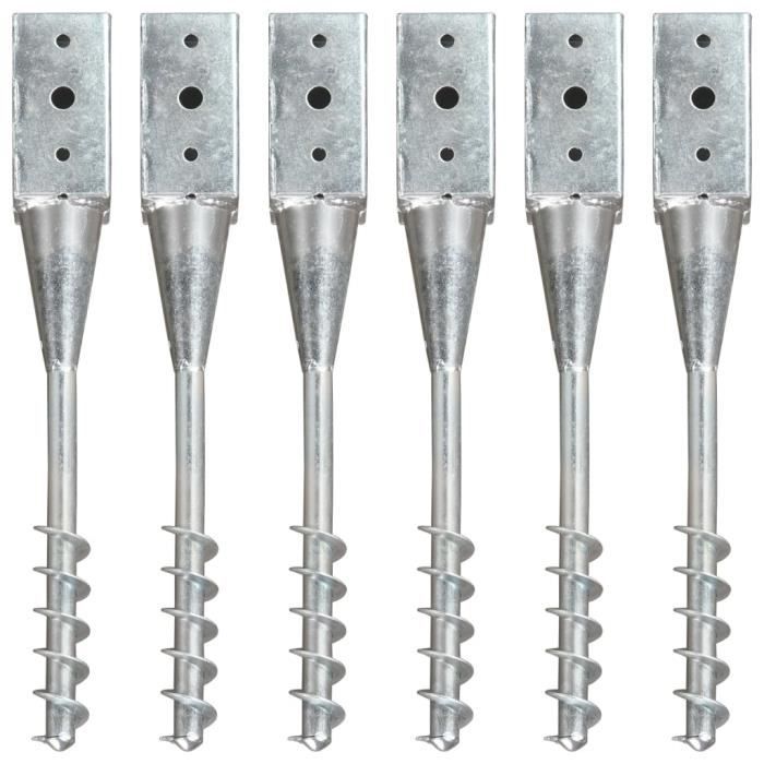 vidaXL Piquets au sol 6 pcs 7x7x56 cm