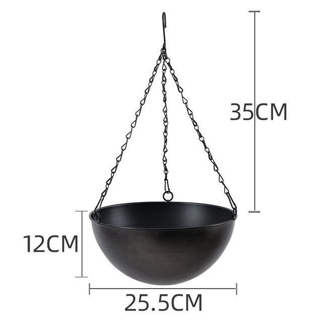 6 Chaînes Métal Noires Pour Suspendre Pots De Fleurs - Avec Crochets En S, Longueur 42 Cm - 8