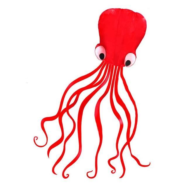 Cerf-volant Pieuvre Géant Simxkai - 71,1 X 405,2 Cm, Polyester, Facile à Faire Voler, Idéal Pour Plage Et Parc, Sans Montage