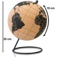 Tripvea - Globe terrestre Vintage en liège + 342 Drapeaux Autocollants à Planter - Idée Cadeaux et Deco idéal - Diamètre Ø = 18 cm-1