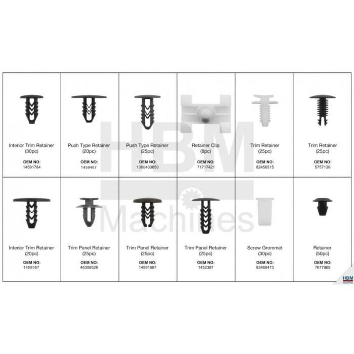 Agrafes de Garniture pour Opel 300 pcs Vis Assortiment de Clip de Fixation