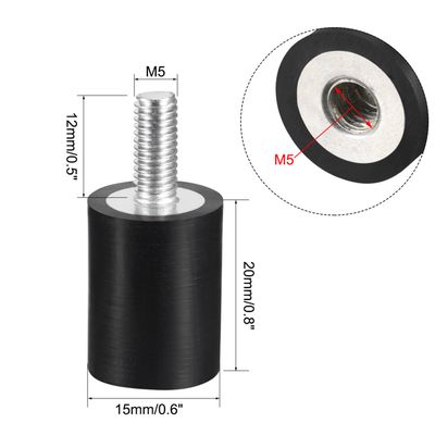 Sourcing Map Silentblocs M10 Caoutchouc D50mm H30mm – Amortisseurs Antivibrations Pour Moteur, Compresseur, Pompe