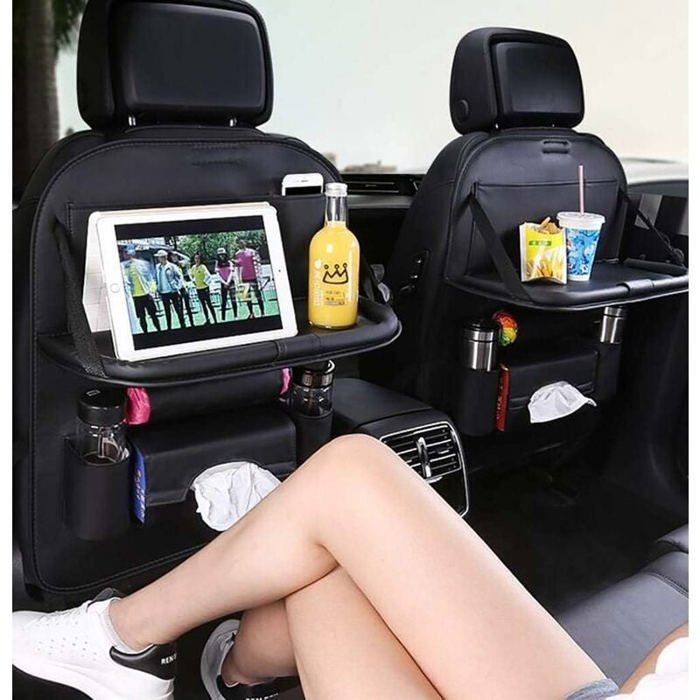 Organisateur De Siège Auto En Tissu Oxford - Poches Latérales Pour Téléphone, Boissons, Cartes