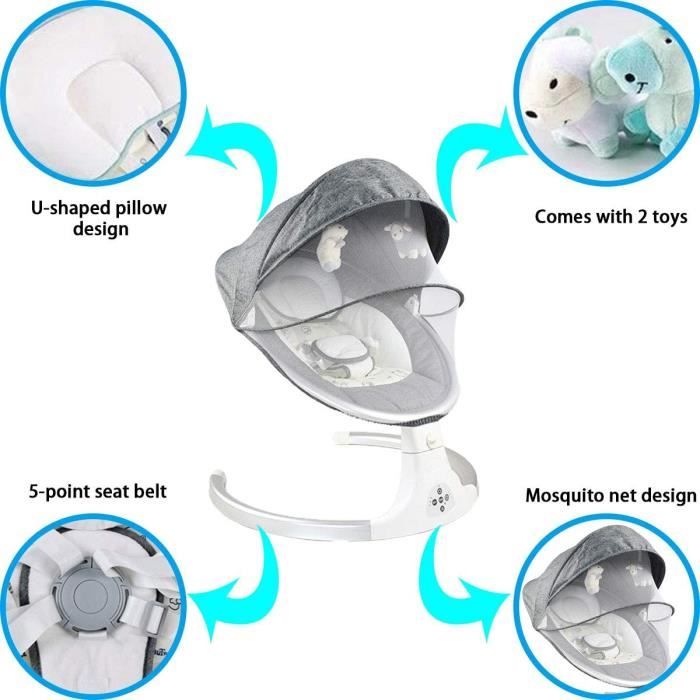 Transat Bébé électrique multifonctionnel confortable réglable - vert clair  - Cdiscount Puériculture & Eveil bébé