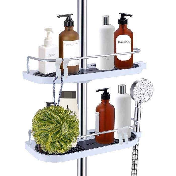 Lot De 2 étagères Murales En Métal 30cm - Installation Sans Perçage Possible - Blanc - Pour Salle De Bain, Salon, Chambre