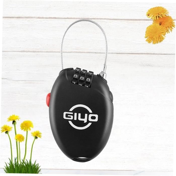 WOOQOTT Câble antivol pour vélo avec clés, verrou de vélo recouvert de silicone pour enfants, verrou pour vélo, porte, skateboard, casque et plus WOOQOTT Câble antivol pour vélo avec clés, verrou de vélo recouvert de silicone pour enfants, verrou pour vélo, porte, skateboard, casque et plus