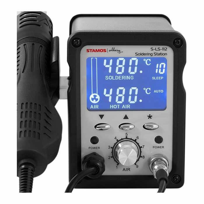 Station De Soudage 2 En 1 - Fer à Souder 60W Et Pistolet Air Chaud 700W - Température Réglable 100-500°C - Pour électronique, DIY