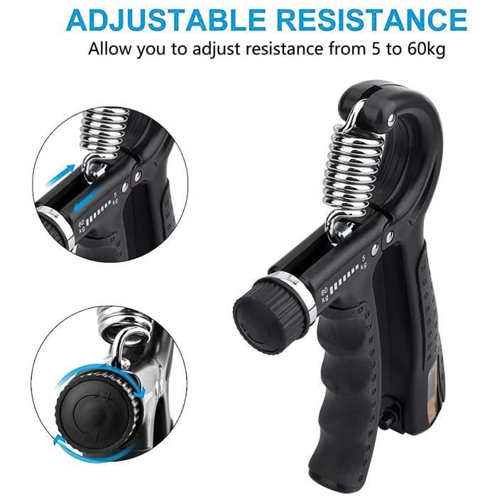 Muscleur De Main - Hand Grip Musculation Avant Bras 5-60 Kg Ajustable