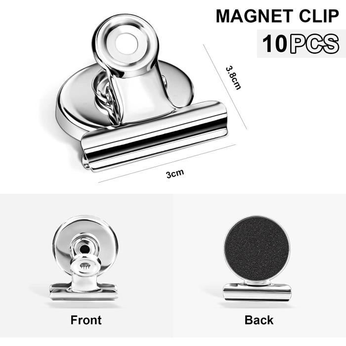 Clips magnétiques ronds en métal noir 31mm, 6 pièces, pour réfrigérateur,  mur aimants recettes carte Note Message support de pince matériaux de  bureau - AliExpress