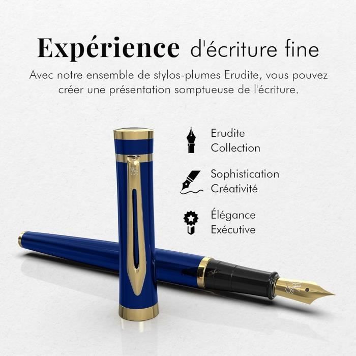 Kit Stylo Plume, Plume Dorée Moyenne 18 Carats, Comprend 24 Cartouches — free download