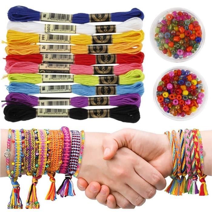 HOXBEIT Kit de Fabrication de Bracelets de l'amitié pour Filles, Coffret de  Fabrication de Bracelets en Perles, Cadeau de Bijoux Fantaisie Tressés