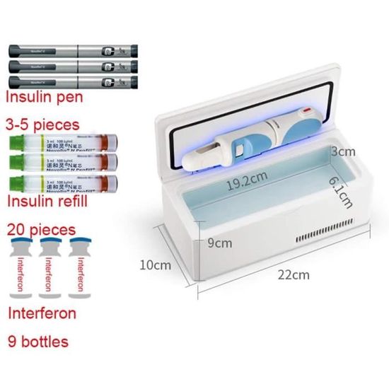 Mise sous tension de batterie portable médicale de voyage du refroidisseur  d'insuline réfrigérateur mini réfrigérateur - Chine Stockage d'insuline  frigo et mini-frigo pour Insuline prix