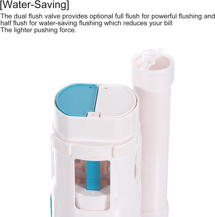 Kit De Valve De Chasse D'Eau Double 17cm - Pour Toilettes Monobloc, Trou 7.6cm
