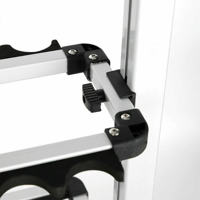 Support De Canne à Pêche Aluminium – 12 Emplacements, Double Face, Portable, 44,5x32,5x50 Cm, Anti-Corrosion