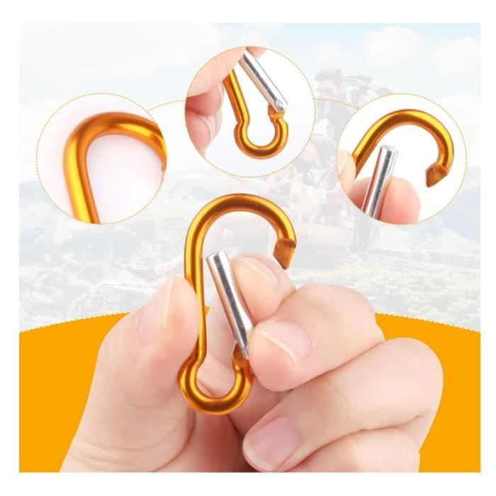 Lot De 20 Mini Mousquetons à Vis - Porte-Clés Légers En Acier Pour Clés, Gourdes, Sifflets Et Plus | 2.8 Cm, Idéal Organisation Quotidienne