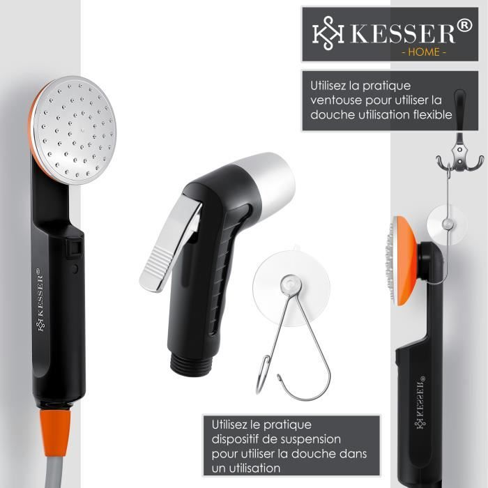 Douche De Camping Portable KESSER Avec Pompe Submersible - 2 Batteries Lithium Pour Extérieur