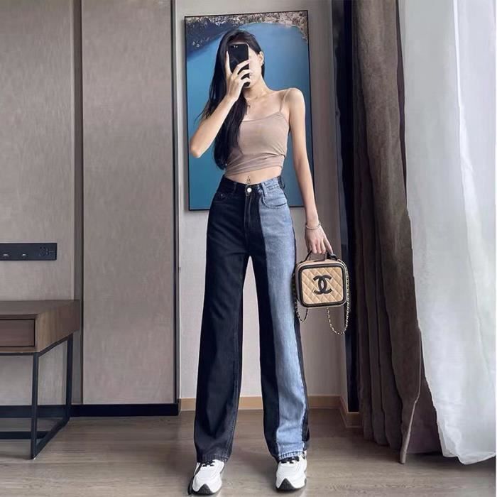 Jeans Jean Vintage en Denim pour femmes pantalon Y2k Streetwear mode coreenne jambes droites taille haute 2022 Black A8268 D Blanc Cdiscount Pret a Porter