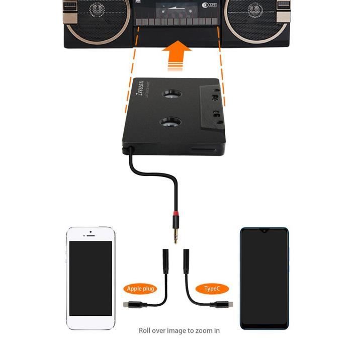 VAORLO – Cassette universelle Bluetooth 5.0, adaptateur, convertisseur de  bande Audio pour voiture, adaptateur de musique stéréo Aux avec micro -  AliExpress