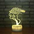 3D Illusion Nuit Lumière Plante LED Bureau Table Lampe 7 Couleur Tactile Lampe Maison Chambre Bureau#niversaire De Noël-3