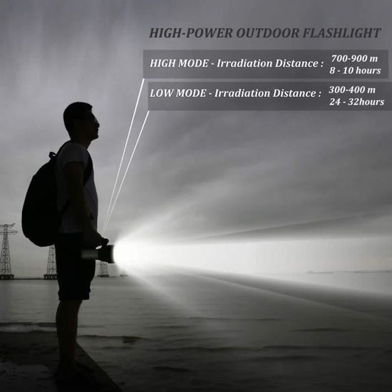 5modèle ALFLASH lanterne puissante torche rechargeable 7000 lumens super lumineux poche étanche projecteur de poche LED projecteur 
