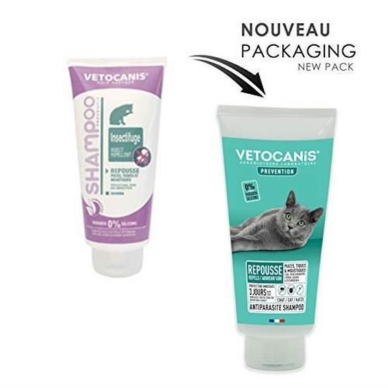Vetocanis Shampooing Anti Puces Et Anti Tiques Pour Chat A L Extrait De Plantes 0 Paraben 0 De Silicone Effet Bio Cdiscount