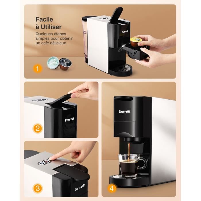 Machine à Café Multi Dosettes (Nespresso, Dolce Gusto) et Café