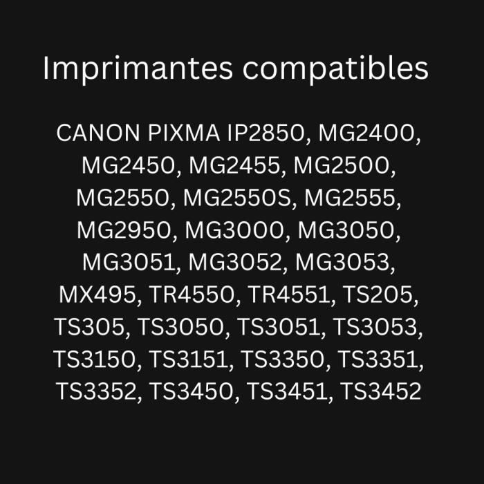 Cartouches encre compatibles pour imprimante Canon MG2550 ( PG545