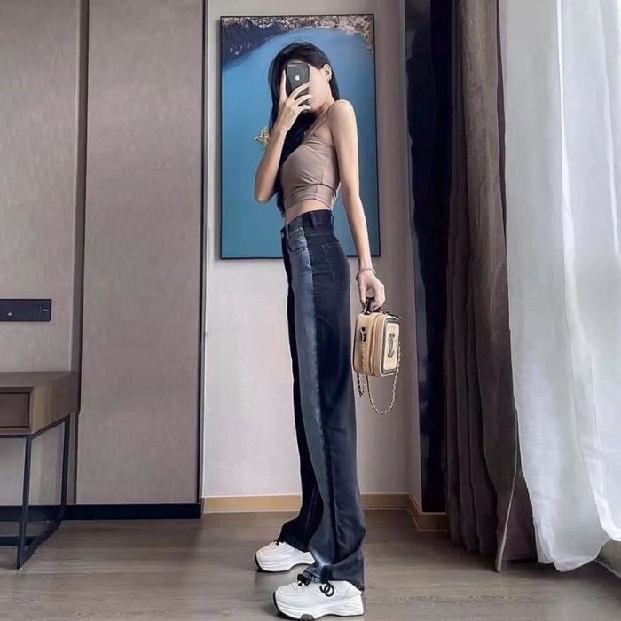 Jeans Jean Vintage en Denim pour femmes pantalon Y2k Streetwear mode coreenne jambes droites taille haute 2022 Black A8268 D Blanc Cdiscount Pret a Porter