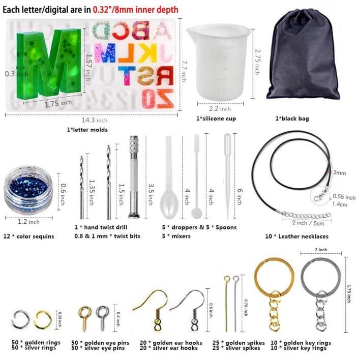 Kit de fabrication de résine Accessoires de fabrication artisanale Outils  de résine pour débutants pour bricolage Epoxy Resin Casting Fz5-2