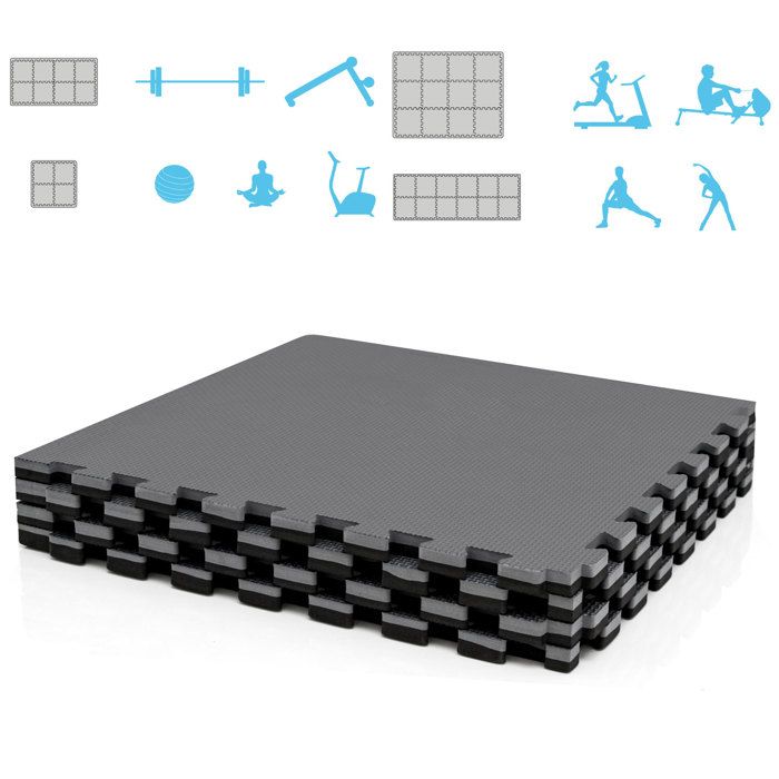 Lot De 2 Tapis De Sol Antidérapants En Caoutchouc Pour Vélo D’appartement – Protection Du Sol, Absorption Des Chocs, Facile à Nettoyer Et Ranger – Fitness à Domicile