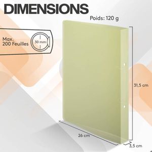 Lot De 6 Classeurs A5 En PVC Transparent - 6 Anneaux, Fermeture Bouton-pression, 23,6x17,8 Cm