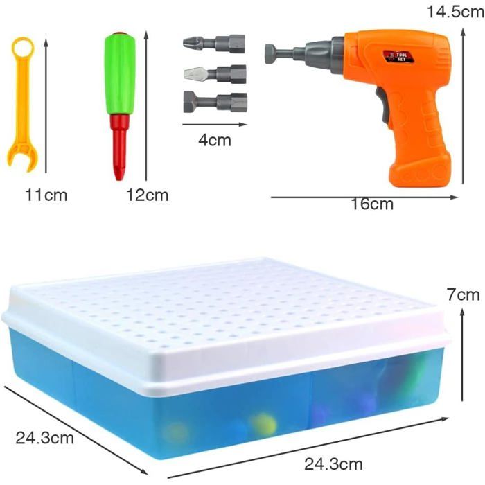 Jouet De Construction 3D Pour Enfants 3-8 Ans - 151 Pièces Avec Perceuse Électrique - Puzzle DIY - Boîte De Rangement - Développe La Créativité