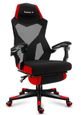 HUZARO Combat 3.0 red Chaise de jeu ergonomique Hauteur réglable Pivotante Inclinable tissu aéré Repose-pieds Têtière-0