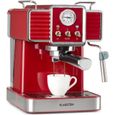 Machine à expresso - Klarstein Gusto Classico - 1350W - pression 20 bars - 1,5L - Pour café moulu et dosettes - Rouge-0