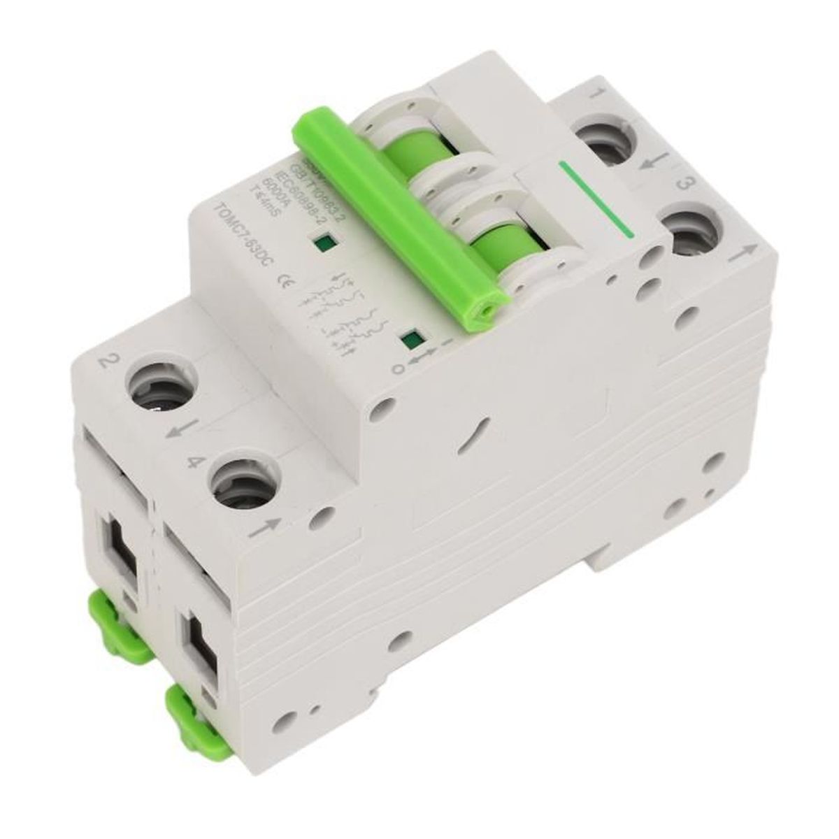 DC Mini Disjoncteur 500V 50A 2P - Isolateur Solaire PV DZ47 63Z C50 Rail DIN