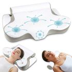 Oreiller Ergonomique Cervical - TOPESCT - Mémoire de Forme - Refroidissement Orthopédique - 60x34cm - Gris/Blanc