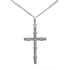 ensemble pendentif croix En Argent Massif "Bambou" Avec Chaine Pour Homme Femme Ou Enfant boite Ecrin Offert ascalido