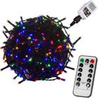 VOLTRONIC® Guirlande de 20 m - 200 LEDs - multicolore - câble vert (Avec télécommande)