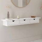 IDMARKET Etagère murale console d'entrée LISE 3 tiroirs blanche