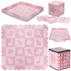 MoMi ZAWI Tapis de Jeu enfant bébé – Tapis Mousse Bebe pour Enfants – 150x150cm EVA Puzzle – Rose