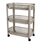 Urban Living - Desserte à roulettes 3 niveaux Liberty en plastique - Gris