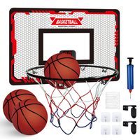 JINZDASU Panier de Basket Interieur - 40x26 cm - 3 Ballons - Mini Panier Basket Enfant avec Scoreur Électronique