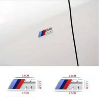 2x ///M BMW Aile Latérale Sport Performance Logo Emblème Badge Chrome Argent 45mm x 15mm