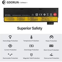 GDORUN 11.25V 72Wh 61++ Batterie pour Lenovo ThinkPad T470 T480 P51S P52S T570 T580 A475 A485 TP25 Series