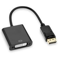 OCIODUAL Adaptateur DisplayPort Mâle vers DVI Femelle Noir Câble Convertisseur Display Port DP M-F Full HD 1080p pour PC
