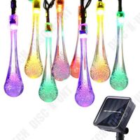 TD® Guirlande lumineuse solaire en forme de goutte d'eau luminaire extérieur 4.8m 20 LED 8 modes pour la fête(Multi-couleur)