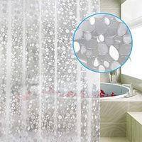 Rideau de Douche Transparent, 180x180cm 3D Rideau Douche Salle de Bain PEVA Anti-moisissure Antibactérien Imperméable Lavable avec