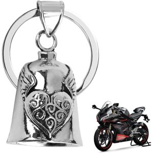 Clochette Moto Porte-Bonheur St. Christoph 'Gute Fahrt' - Acier Inox 316L Noir Titane - Bobijoo Jewelry